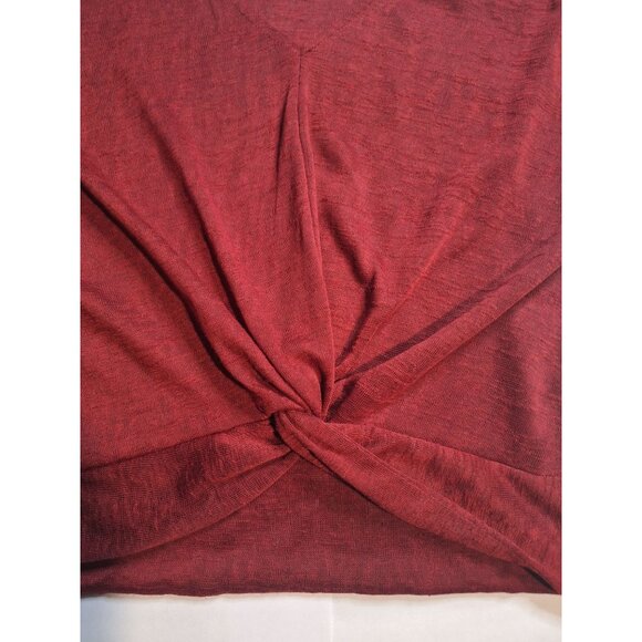 Lily Star Womens Twist Knot Front Red Top M - Picture 2 of 6